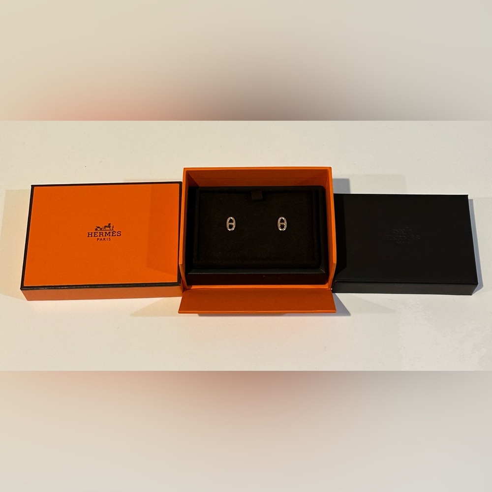 BNIB Hermes Farrandole Earrings, Very Small Model Rose Gold - Picture 2 of 4